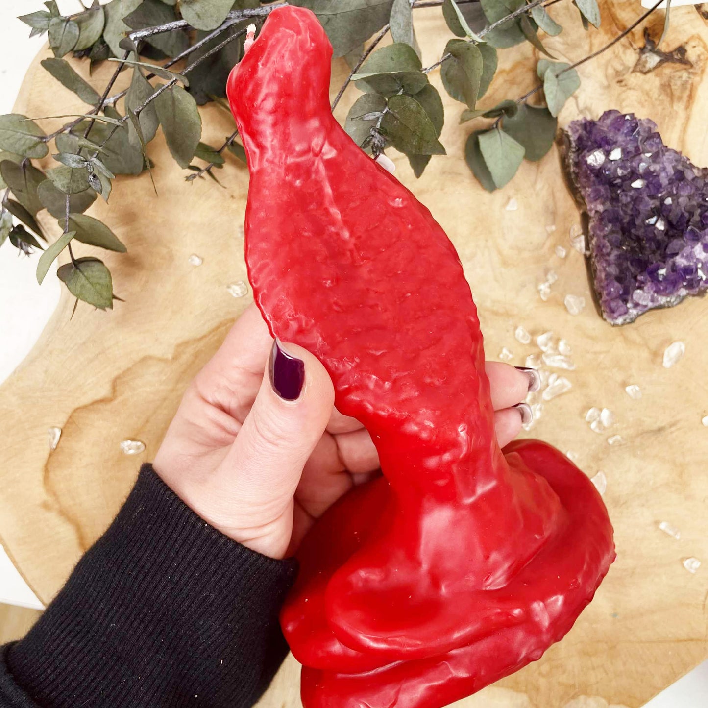 Bougie figurative serpent rouge