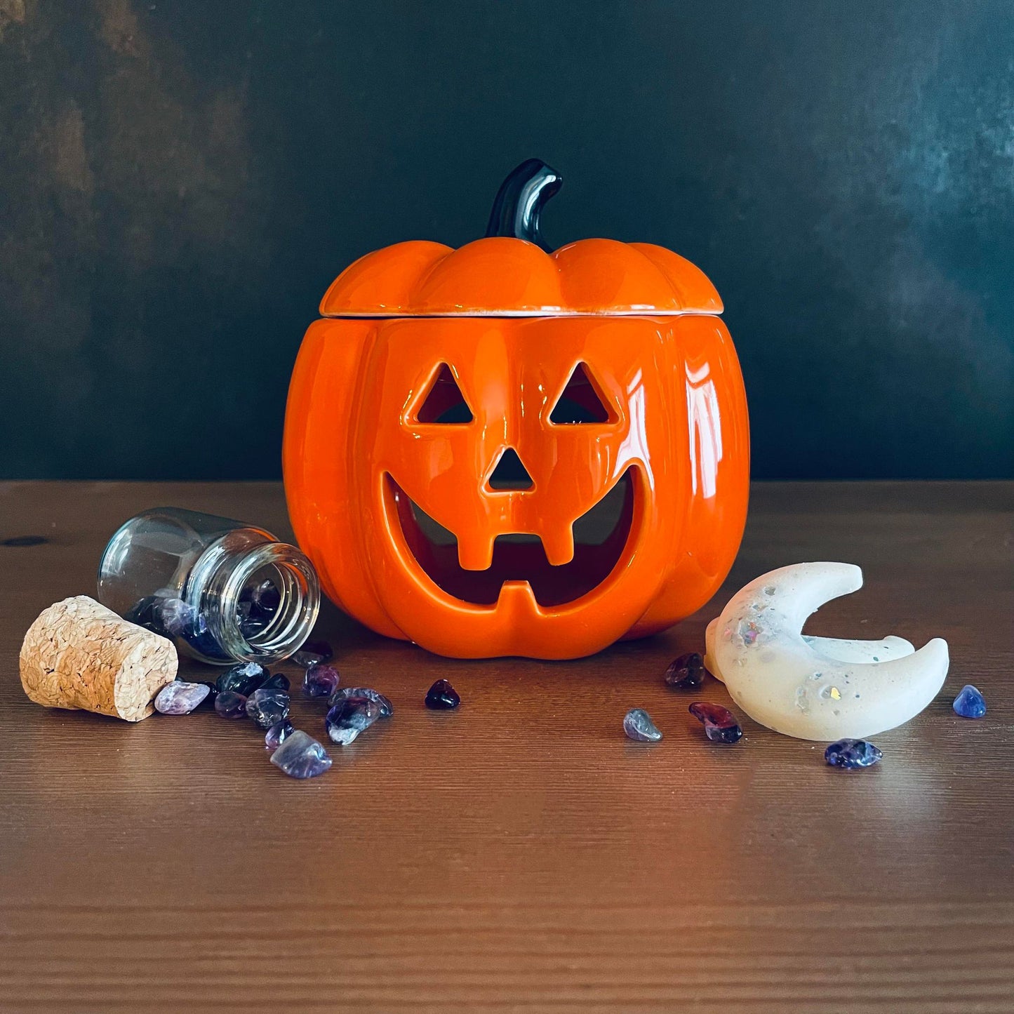 Brûleur à fondants parfumés citrouille Jack-O-Lantern