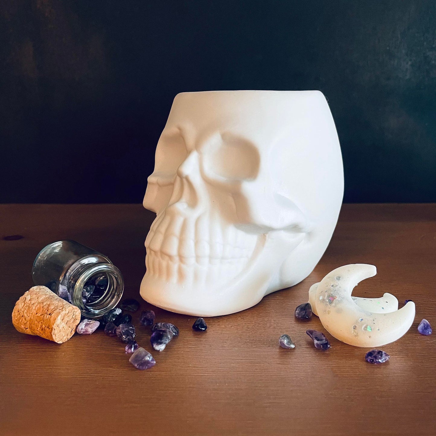 Brûleur à fondants parfumés crâne blanc
