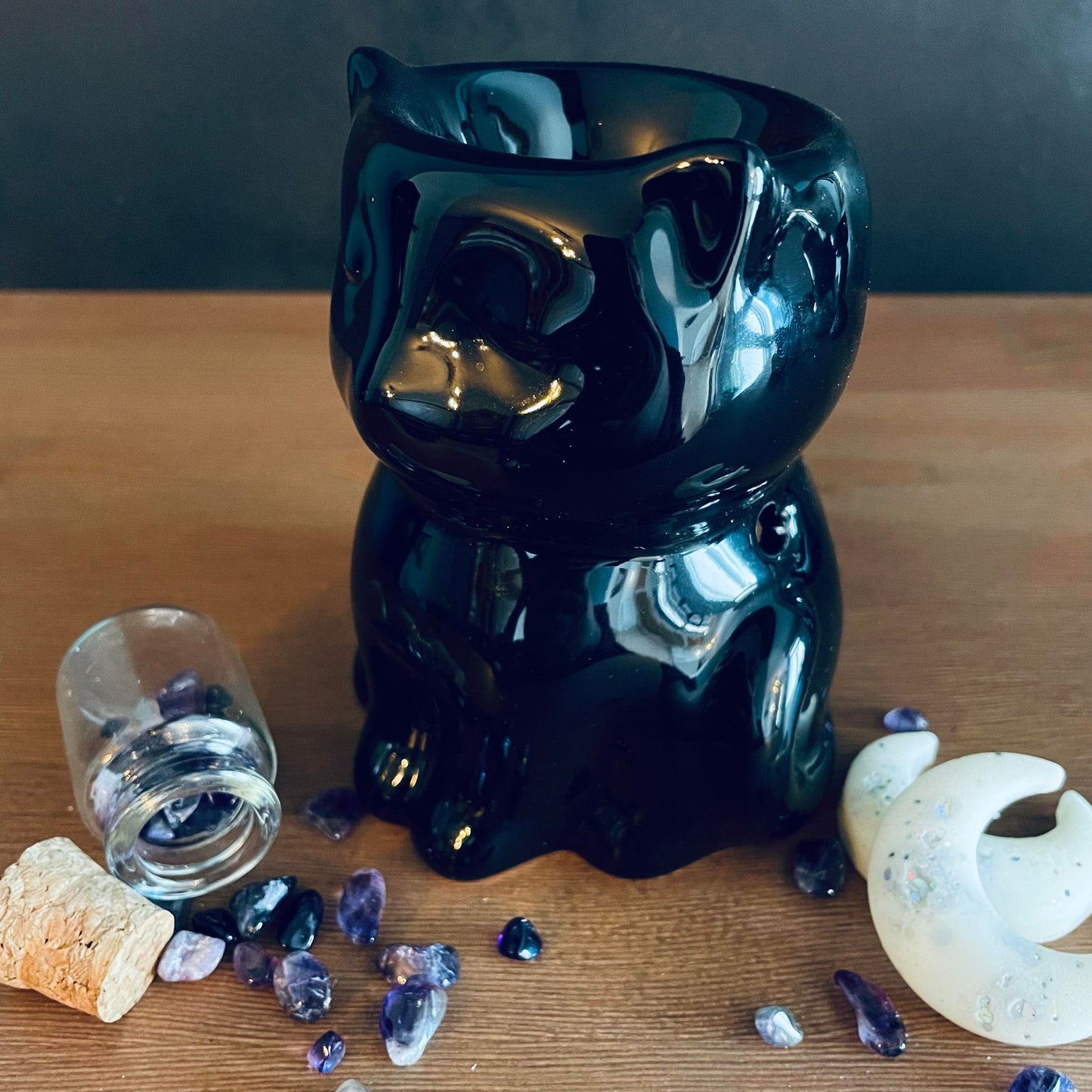 Brûleur à fondants parfumés chat noir