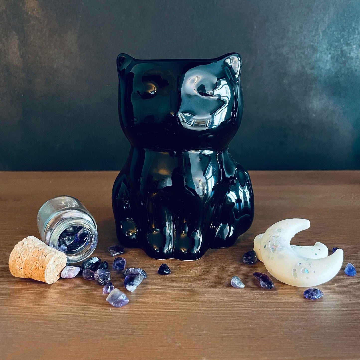 Brûleur à fondants parfumés chat noir