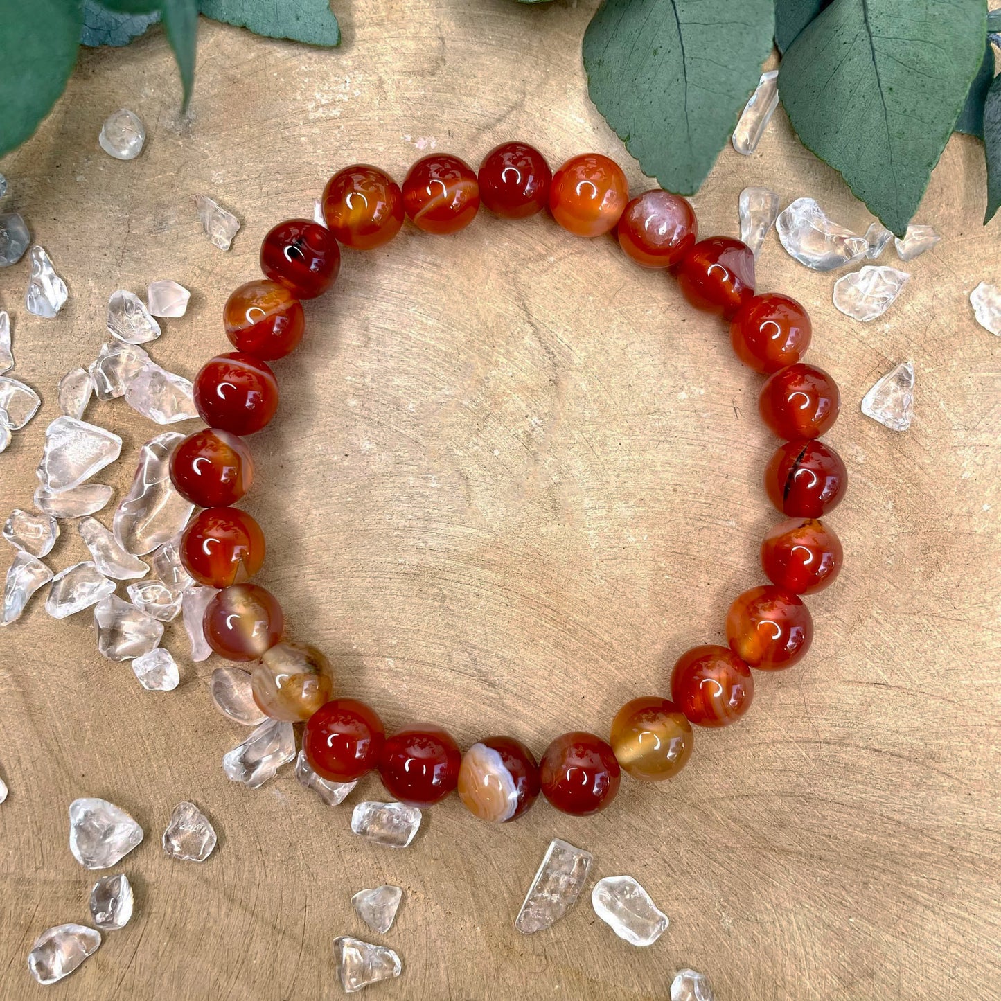 Bracelet Cornaline rubanée 8 mm