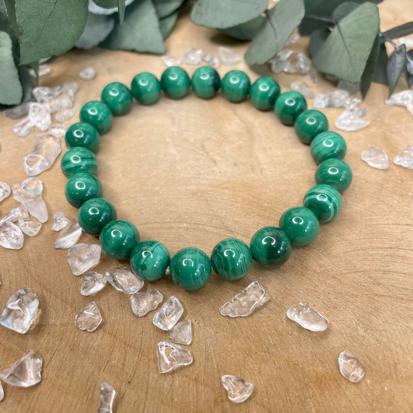 Bracelet Pierre Malachite light 8 mm