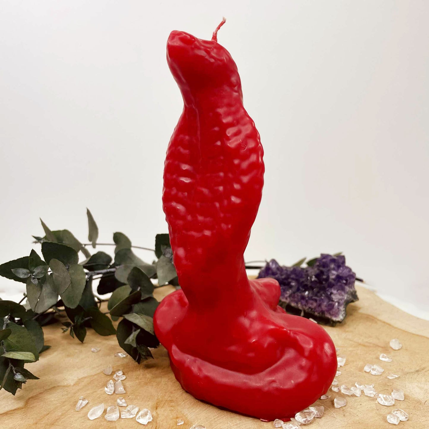 Bougie figurative serpent rouge