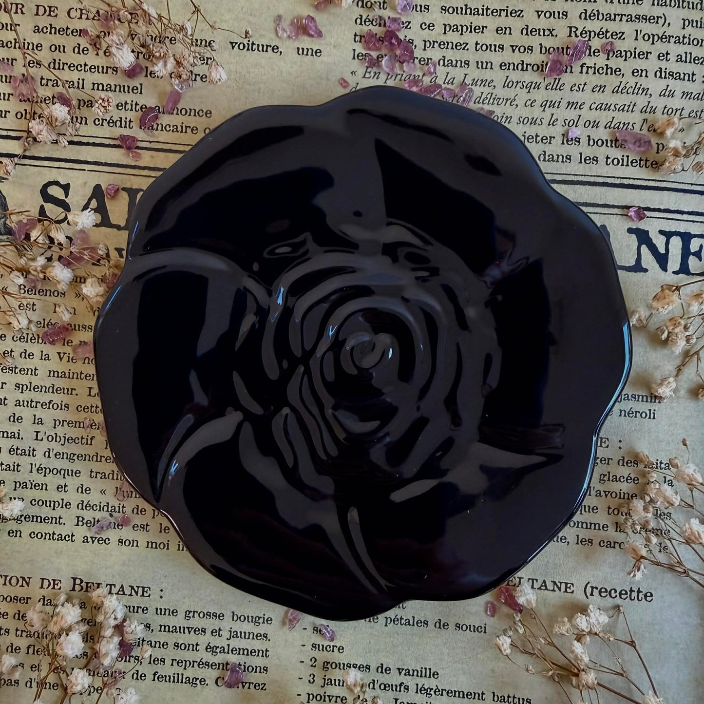 Bougie Tasse à Thé et soucoupe rose noire