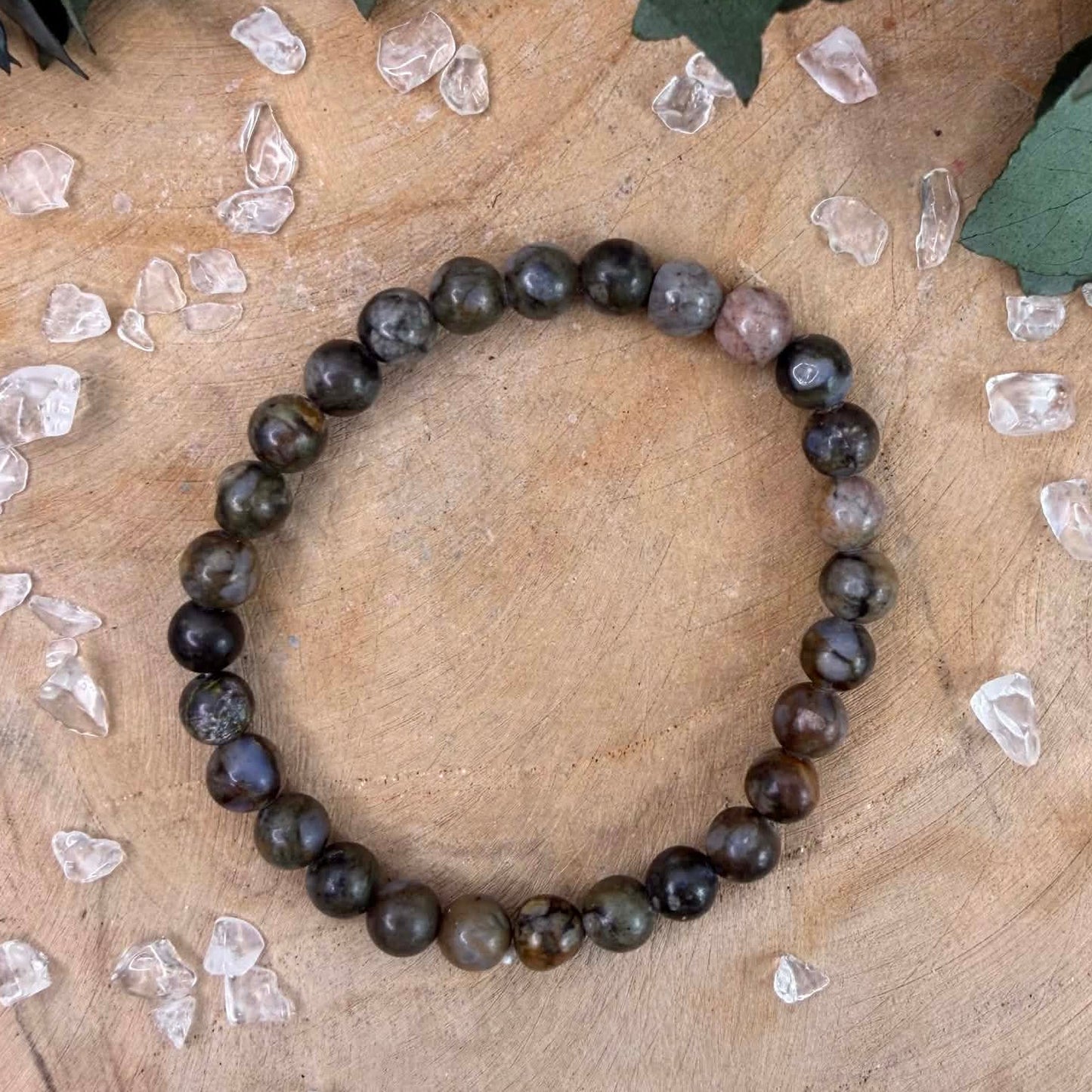 Bracelet Pierre Libérite bleue 6 mm