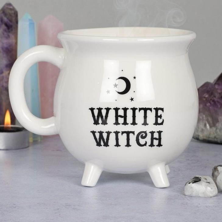 Mug chaudron blanc white witch