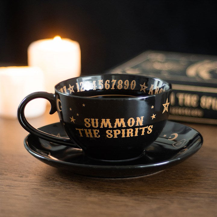 Bougie Tasse à thé et soucoupe noires