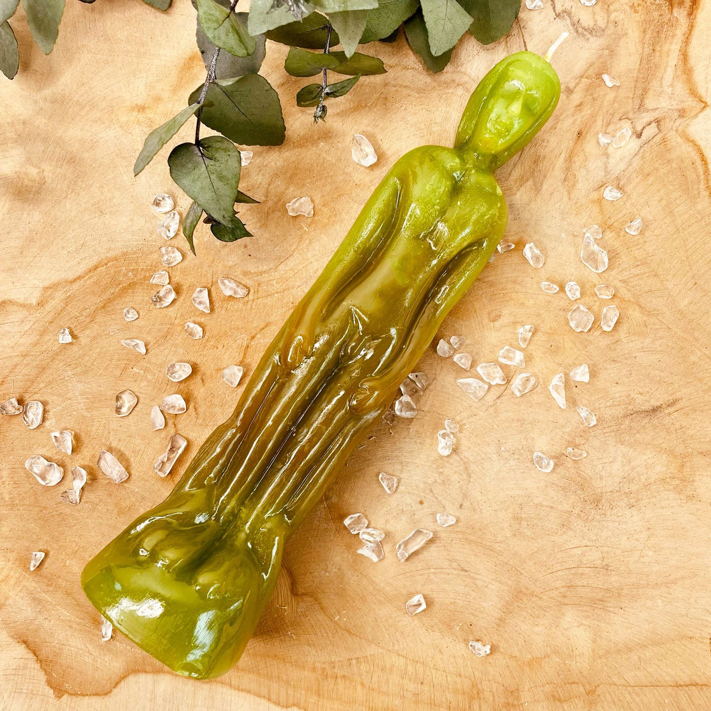 Bougie figurative verte Dagyde homme