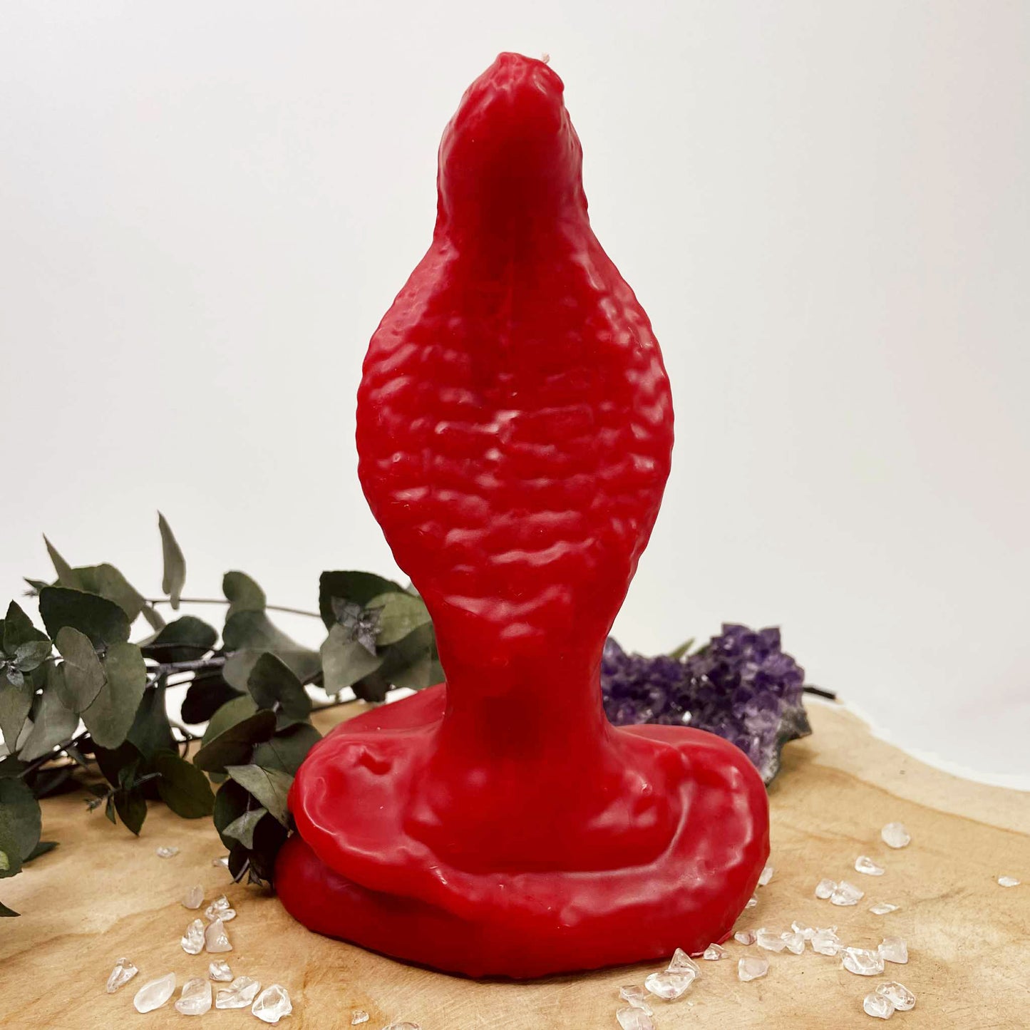 Bougie figurative serpent rouge