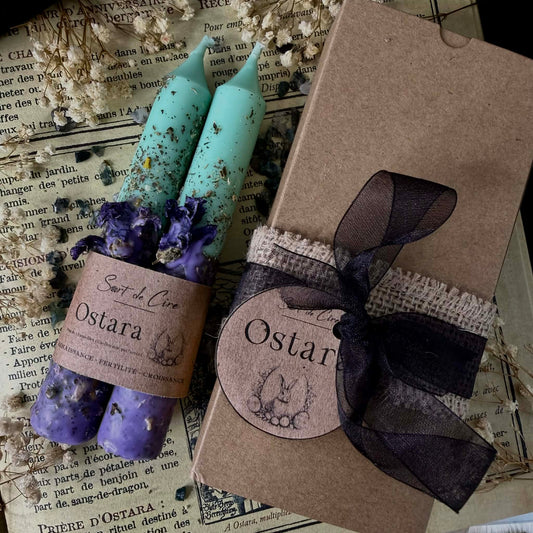Duo de chandelles rituelles sabbat Ostara
