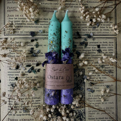Duo de chandelles rituelles sabbat Ostara