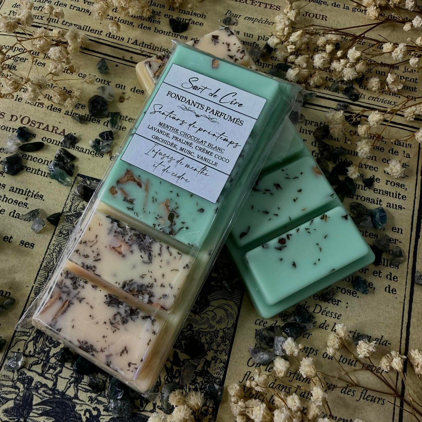 Fondants pafumés Menthe fraiche Chocolat Blanc