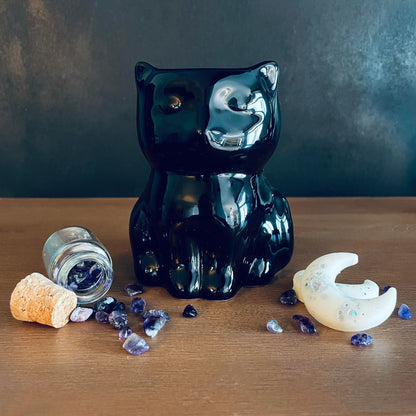 IMAPRFAIT Brûleur à fondants parfumés chat noir