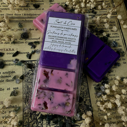 Fondants pafumés Macaron Framboise et Violette