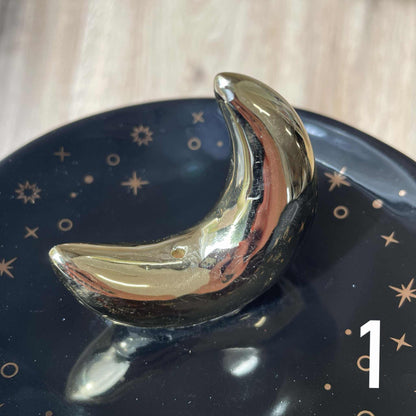 IMPARFAIT  Porte-encens en forme de croissant de lune doré