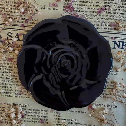 Bougie Tasse à Thé et soucoupe rose noire