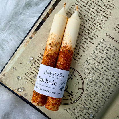 Duo de chandelles rituelles sabbat Imbolc
