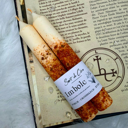 Duo de chandelles rituelles sabbat Imbolc
