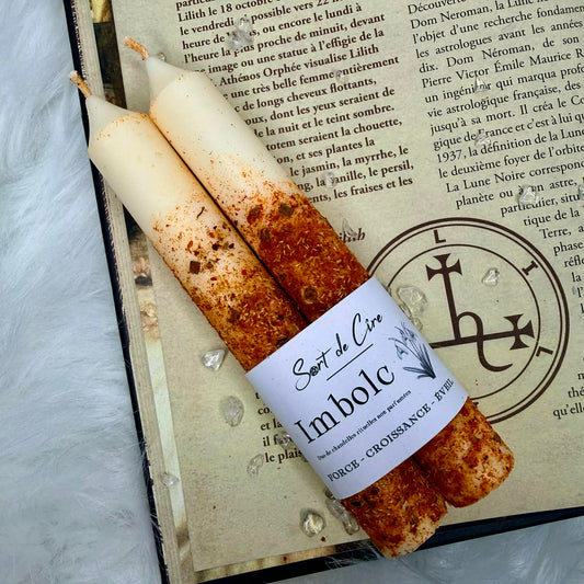Duo de chandelles rituelles sabbat Imbolc