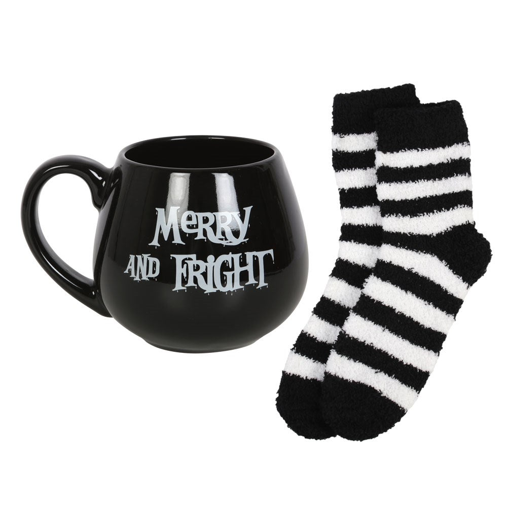 Coffret mug et chaussettes " Merry and Fright"