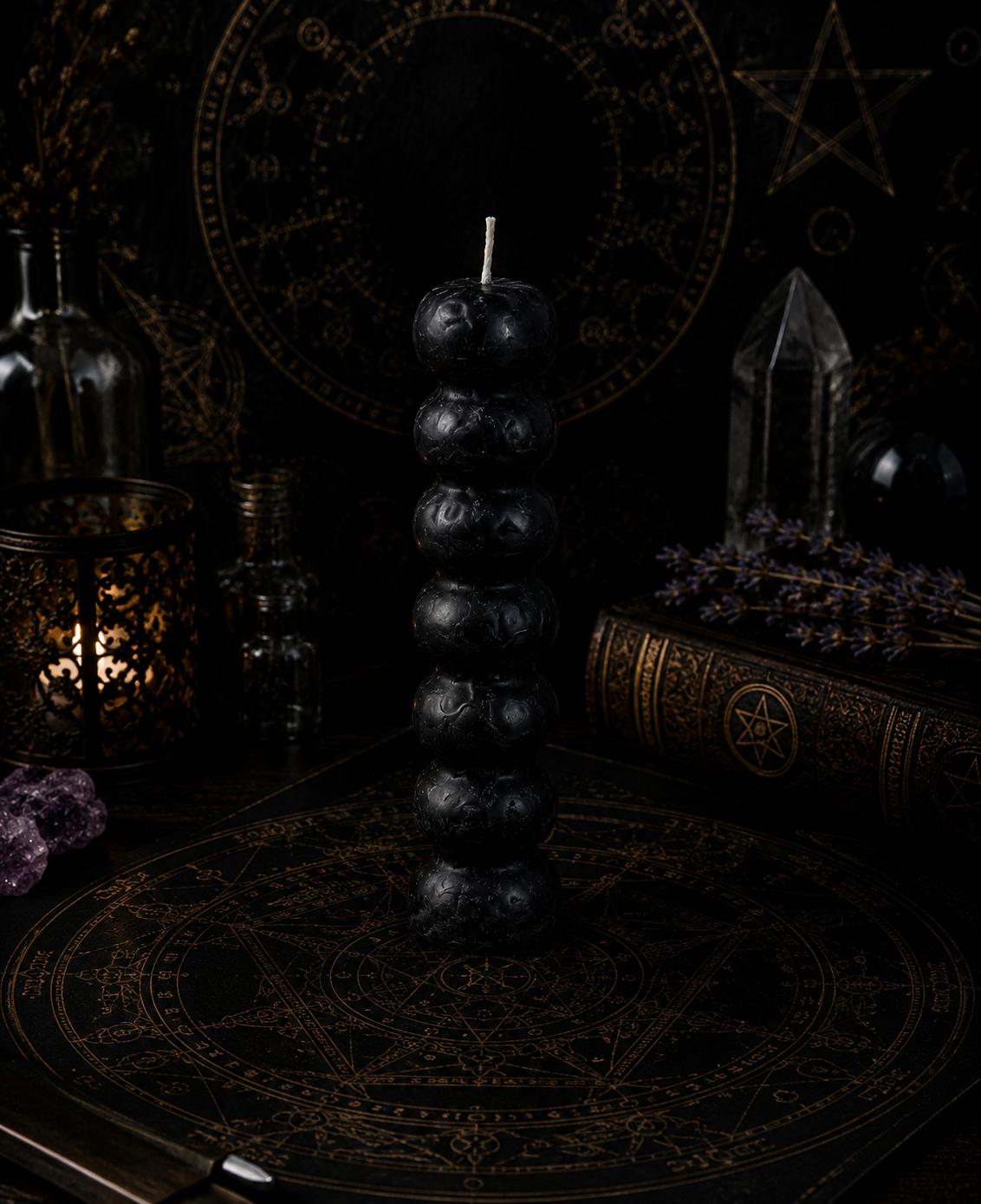 Bougie à 7 noeuds noire