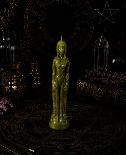 Bougie figurative verte Dagyde femme
