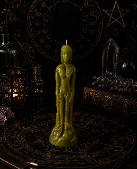 Bougie figurative verte Dagyde homme
