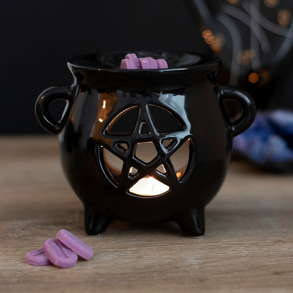 Brûleur à fondants parfumés chaudron pentacle