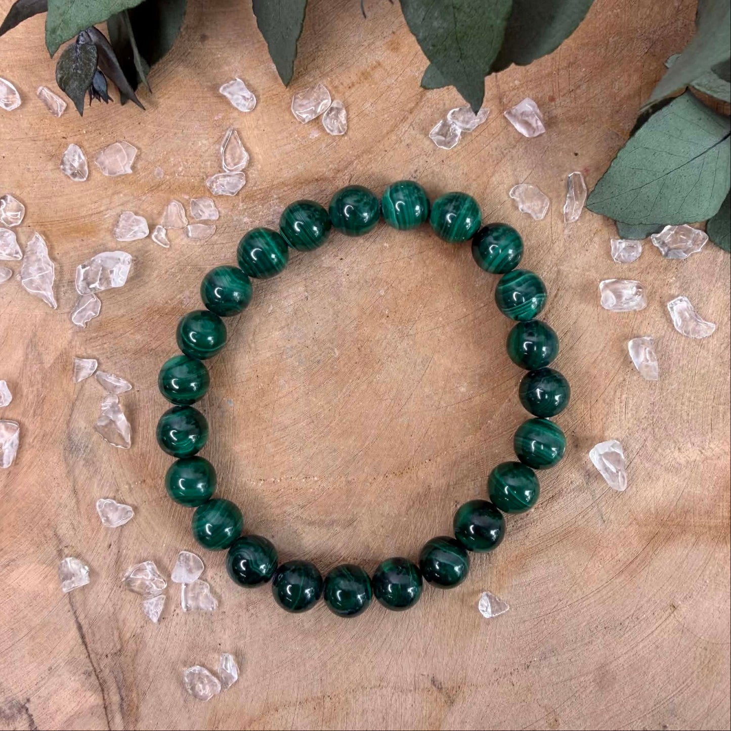 Bracelet Pierre Malachite foncé 8 mm