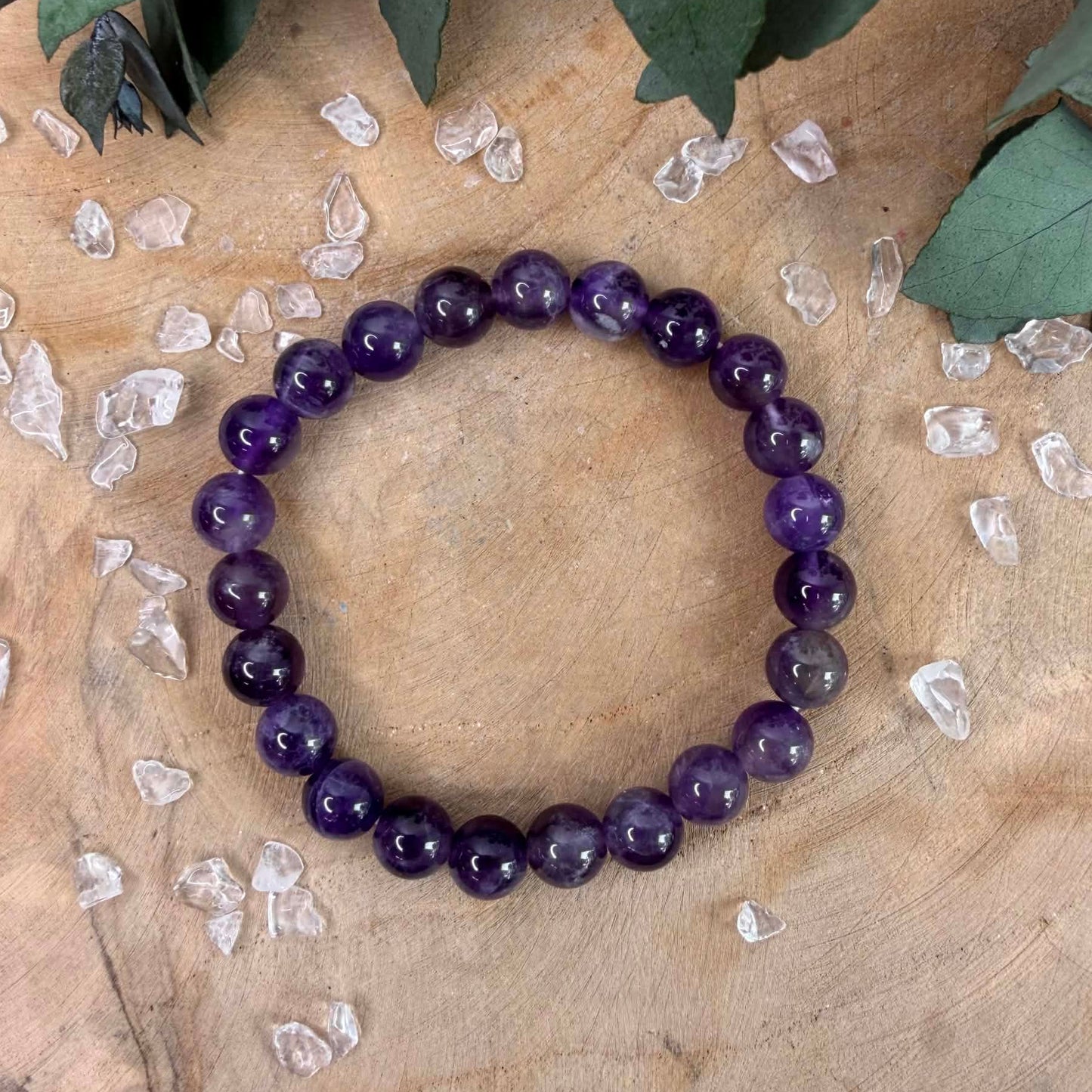 Bracelet Améthyste sombre 8 mm