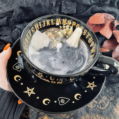 Bougie Tasse à thé et soucoupe noires