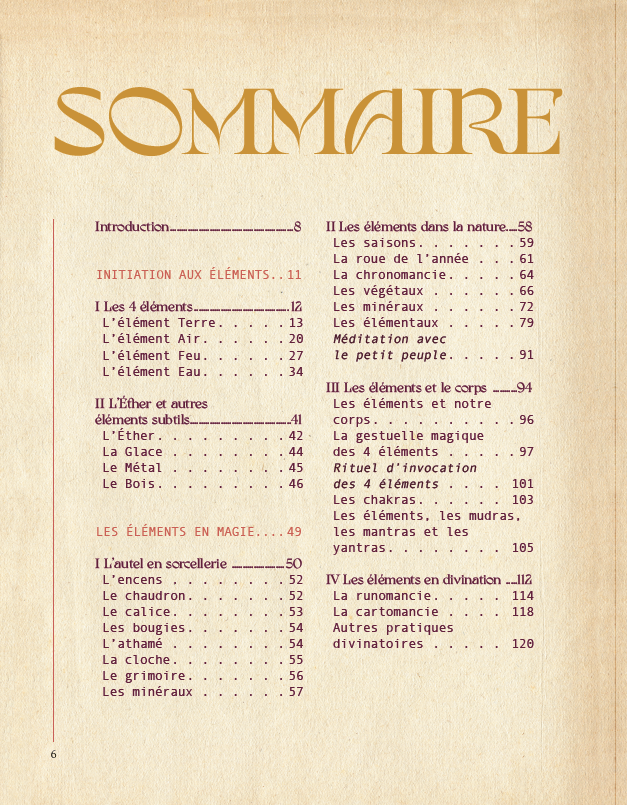 Livre "La magie des éléments "