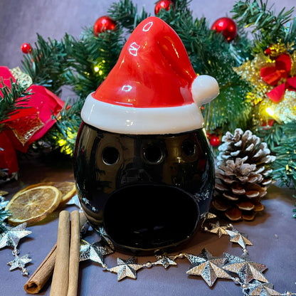 Photophore gothique crâne noir et bonnet "season's creeping" Yule