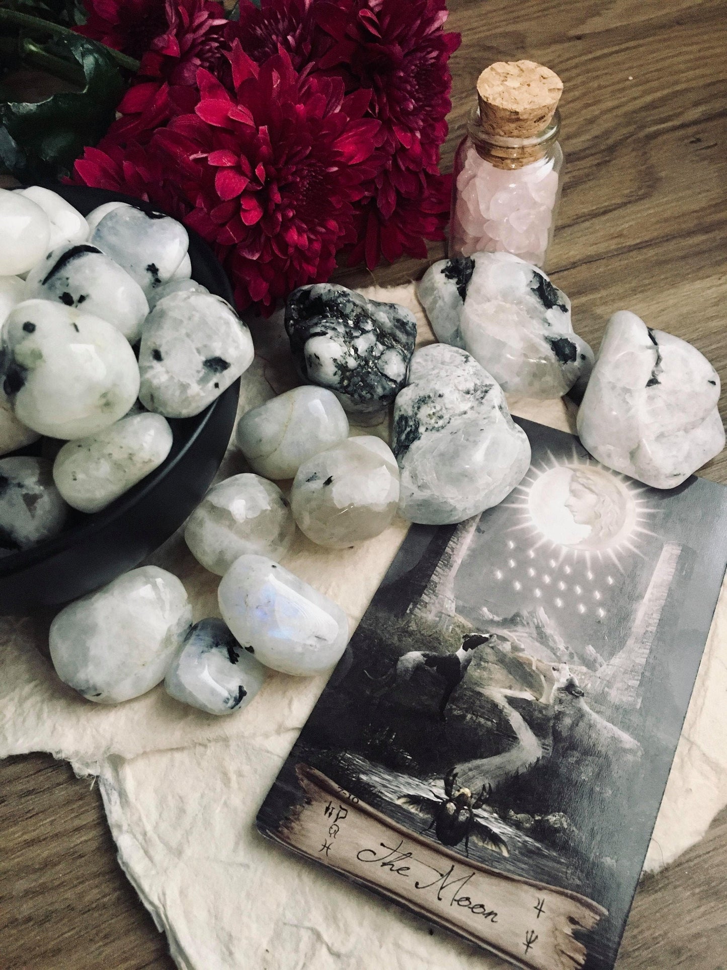 Pierre de Lune- pierre roulée- pierre de lune arc-en-ciel - labradorite blanche - pierre de lune blanche - péristérite
