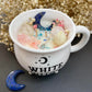 Bougie mug chaudron " sorciére blanche" - lune lapis lazuli